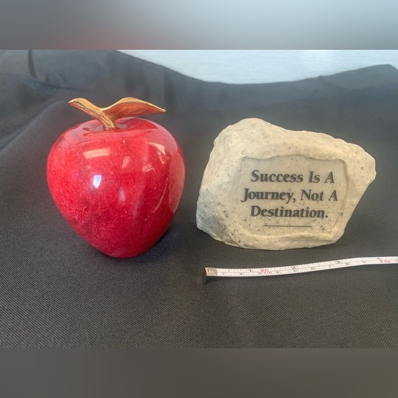 Paper Weights, Apple & Rock Decor, Preloved - Picture 3 of 6